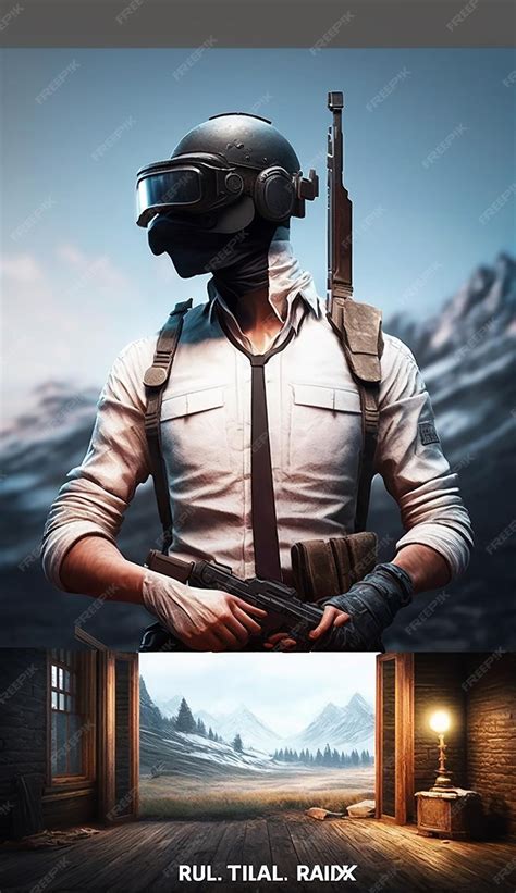 Premium Ai Image Pubg In A White And Black Suit With A Black Helmet