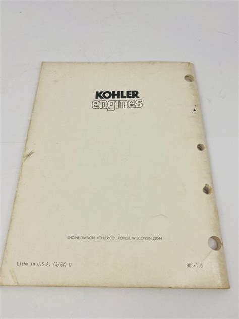 Kohler Twin Cylinder Engine K482 K532 K582 K662 Service Manual Ebay