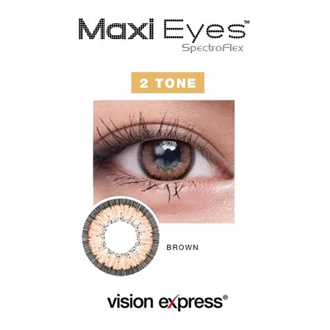 Vision Express Maxi Eyes 2 Tone Natural Colored Graded Contact Lenses Brown 0 00 To 9 00