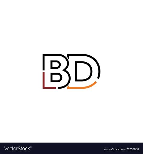 Bd Letter Logo Icon Design Template Elements Vector Image