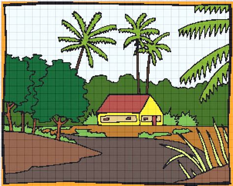 contoh gambar pemandangan desa