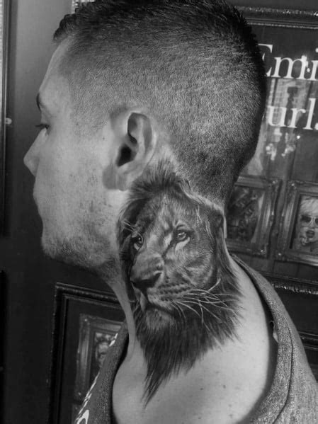 30 Lion Neck Tattoo Ideas For Men - Masculine Designs