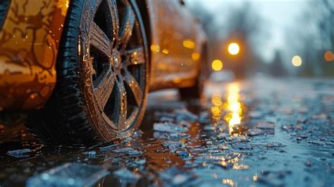 Premium Photo Image Of Car Wheel With Flat Tire On The Road