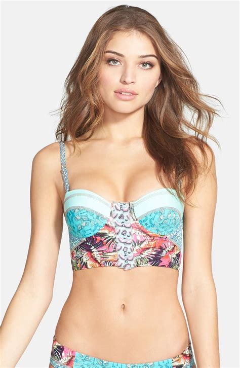 Maaji Cockatoo Peekaboo Underwire Bustier Bikini Top Nordstrom