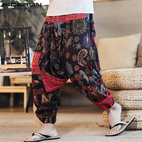 Incerun Homens Harem Cal As Impress O Retro Gota Virilha Joggers