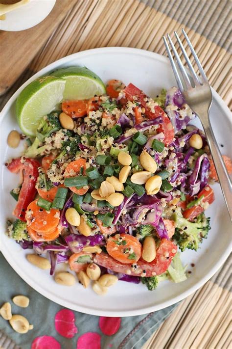 Thai Quinoa Salad With Sesame Peanut Sauce My Darling Vegan