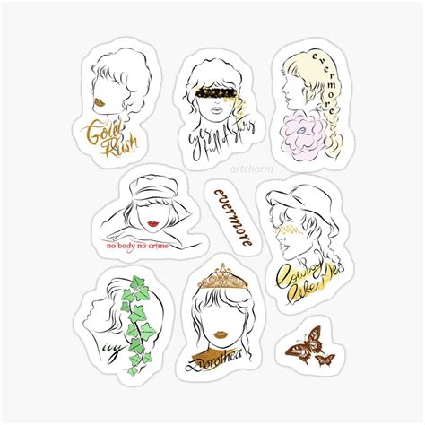 Evermore Sticker pack by me : r/TaylorSwift