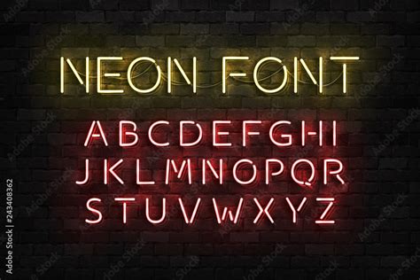 Vector realistic isolated neon sign of Alphabet Font letters for ...