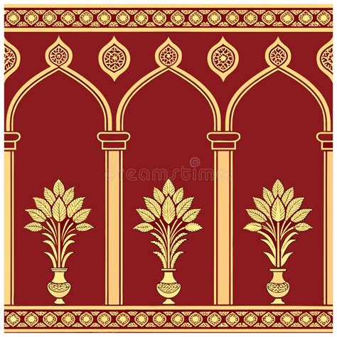 traditional rajasthani style archway  botanical motif vector stock