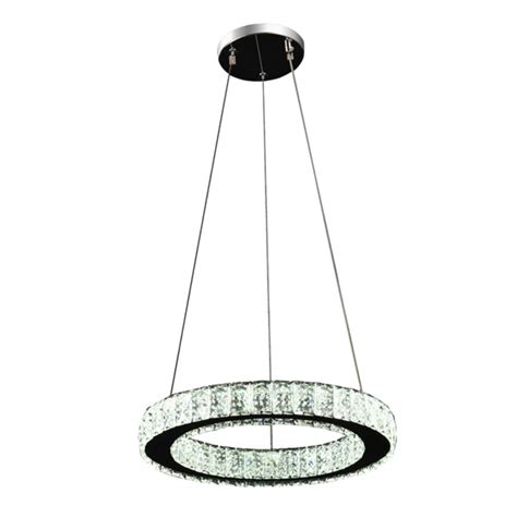 Pendente LED Redondo Multitemperatura 30W Bivolt Ø40cm Cristal Metal e