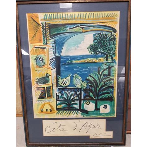 Lot Vintage Lithograph Picasso Cote D Azur