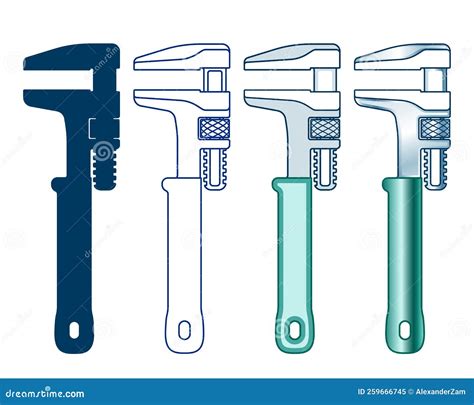 Adjustable Wrench Set Stock Vector Illustration Of Hand 259666745