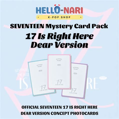 SEVENTEEN Mystery Card Pack Official 17 Is Right Here Dear Version