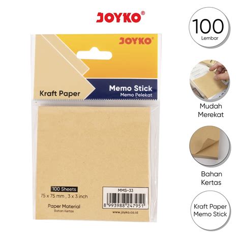 Jual Memo Stick Sticky Note Kertas Memo Tempel Joyko Mms Kraft Paper