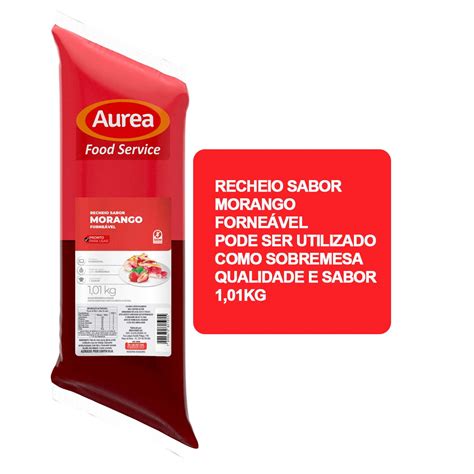 Recheio forneável sabor morango confeitaria Aurea 1 01kg