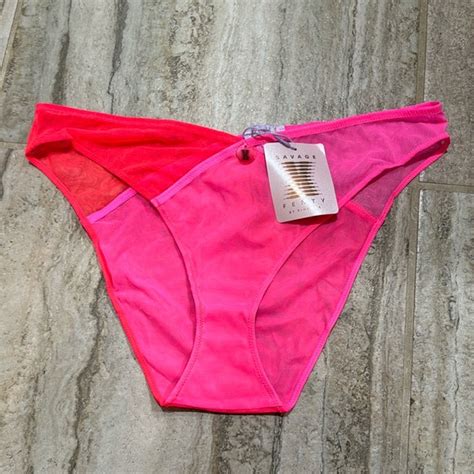Savage X Fenty Intimates Sleepwear New Savage X Fenty I Dare Hue Mesh Highleg Bikini Panty