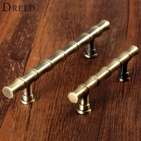 Dreld Antique Brass Furniture Handle Vintage Retro Bamboo Drawer Closet