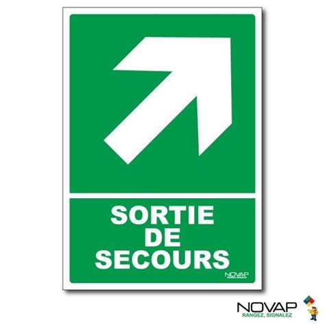 Panneau Sortie De Secours En Haut Droite Rigide A