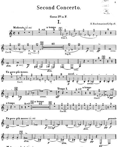 Piano Concerto No In C Minor Op Horn In F Sheet Music By