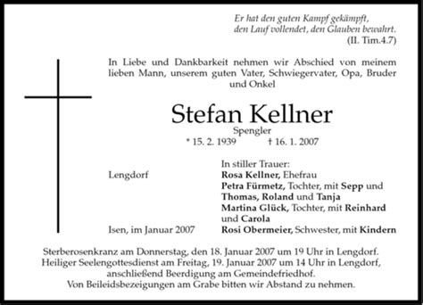 Traueranzeigen Von Stefan Kellner Trauer Merkur De