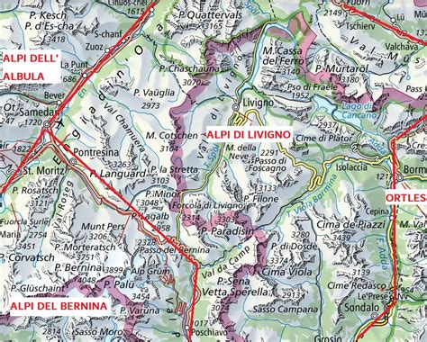 ALPI DI LIVIGNO MAP Alpinismo