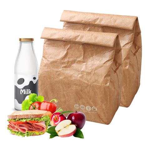 Buy Hangnuo Pack Insulated Brown Paper Lunch Bags Reusable Retro