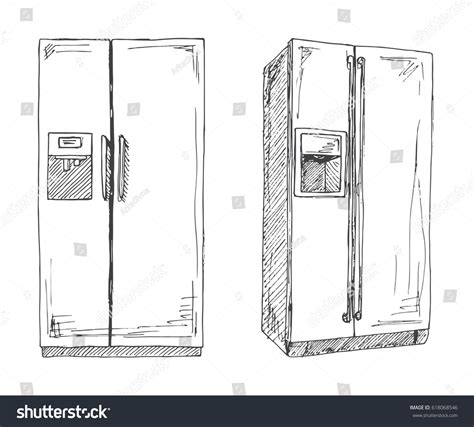 Set Refrigerators Isolated On White Background 库存矢量图（免版税）618068546 Shutterstock