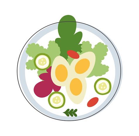 Premium Vector | Vegetable salad plate