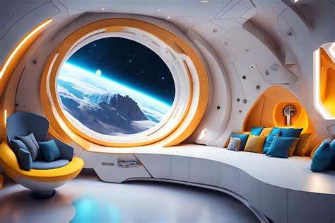 Premium Photo | Futuristic hard surface interior design of spaceship ...