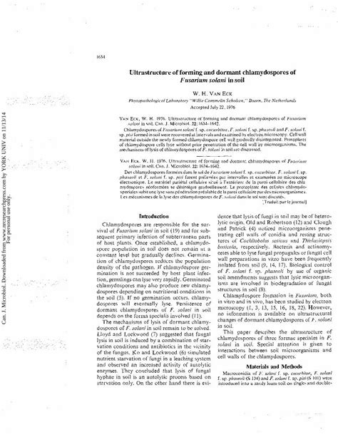 (PDF) Ultrastructure of forming and dormant chlamydospores of Fusarium ...