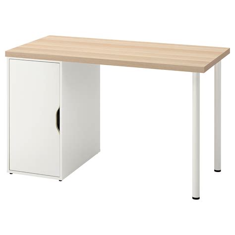 Alexlagkapten Desk White Stainedoak Effect White 120x60 Cm Ikea Latvija