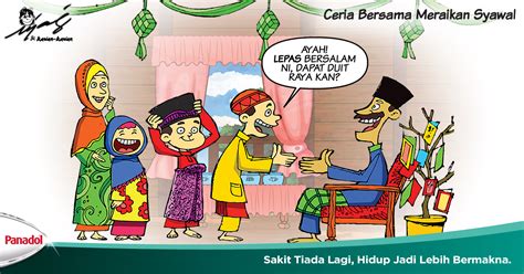 Kartun Gambar Perayaan Hari Raya Aidilfitri