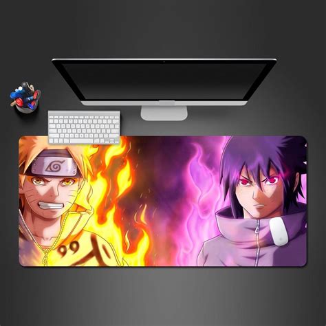 Powered Up Naruto And Sasuke Mouse Pad Official Anime Mousepads Store