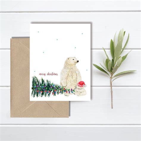 Polar Bear Christmas Cards Holiday Cards Polar Bears Bear Etsy