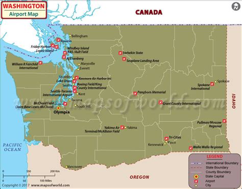 Airports in Washington State | Washington Airports Map