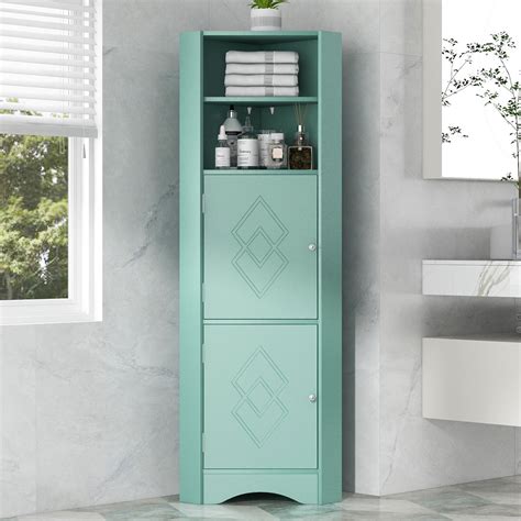 Lark Manor™ Tall Bathroom Corner Cabinet Freestanding Storage Cabinet