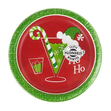 Christmas Print Paper Party Plates 6 7 8 Inch 8 Piece