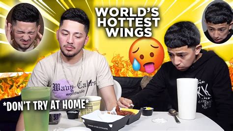 Eating The Worlds Hottest Wings Challenge 😱😂 Do Not Try At Home