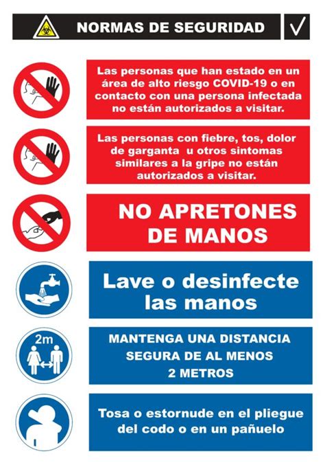 Cartel Combinado De Normas De Seguridad Frente Al Covid S