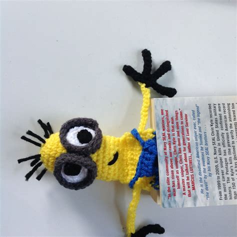 Minion Bookmark Crochet Amigurumi Minion Book Lover Gift Plushy Toy