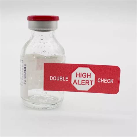 flag label high alert double check maxpert medical