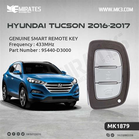 Hyundai Tucson 2016 Smart Remote Key 433MHz 95440 D3000 MK3