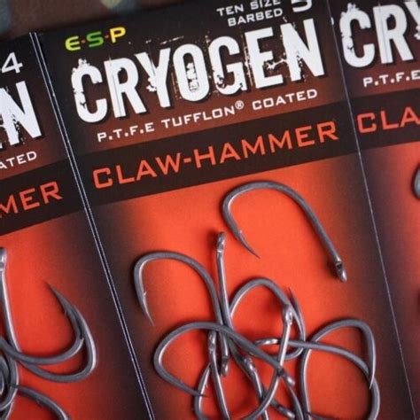 ESP Cryogen Claw Hammer BARBED BARBLESS CARP FISHING Hooks ALL SIZES