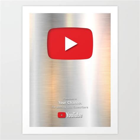 Please Contact Me Youtube Award Plaque With The Silver Creator Play