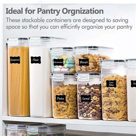 Kitchen Food Storage Containers Set; Kitchen Pantry Organization and ...