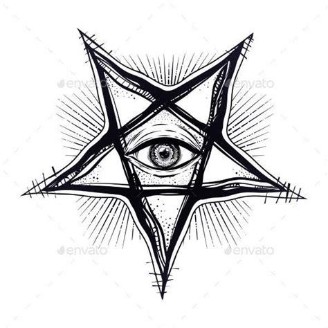 Intriguing Pentagram Tattoo With All Seeing Eye