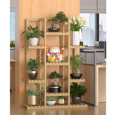 Arlmont Co Rihamna Rectangular Multi Tiered Solid Wood Plant Stand