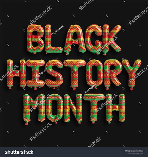 3d Illustration Letter Black History Month Stock Illustration