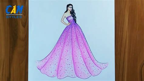 Beautiful Dress Drawing Easy With Color