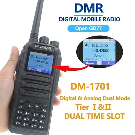 Baofeng DM 1701 Digital DMR VHF UHF Opengd77 Walkie Talkie Baofeng BF